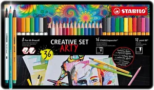 STABILOaquacolor/pisak 68 pędzelek/punkt 88, 36 szt. Zestaw w puszce ARTY - STABILO